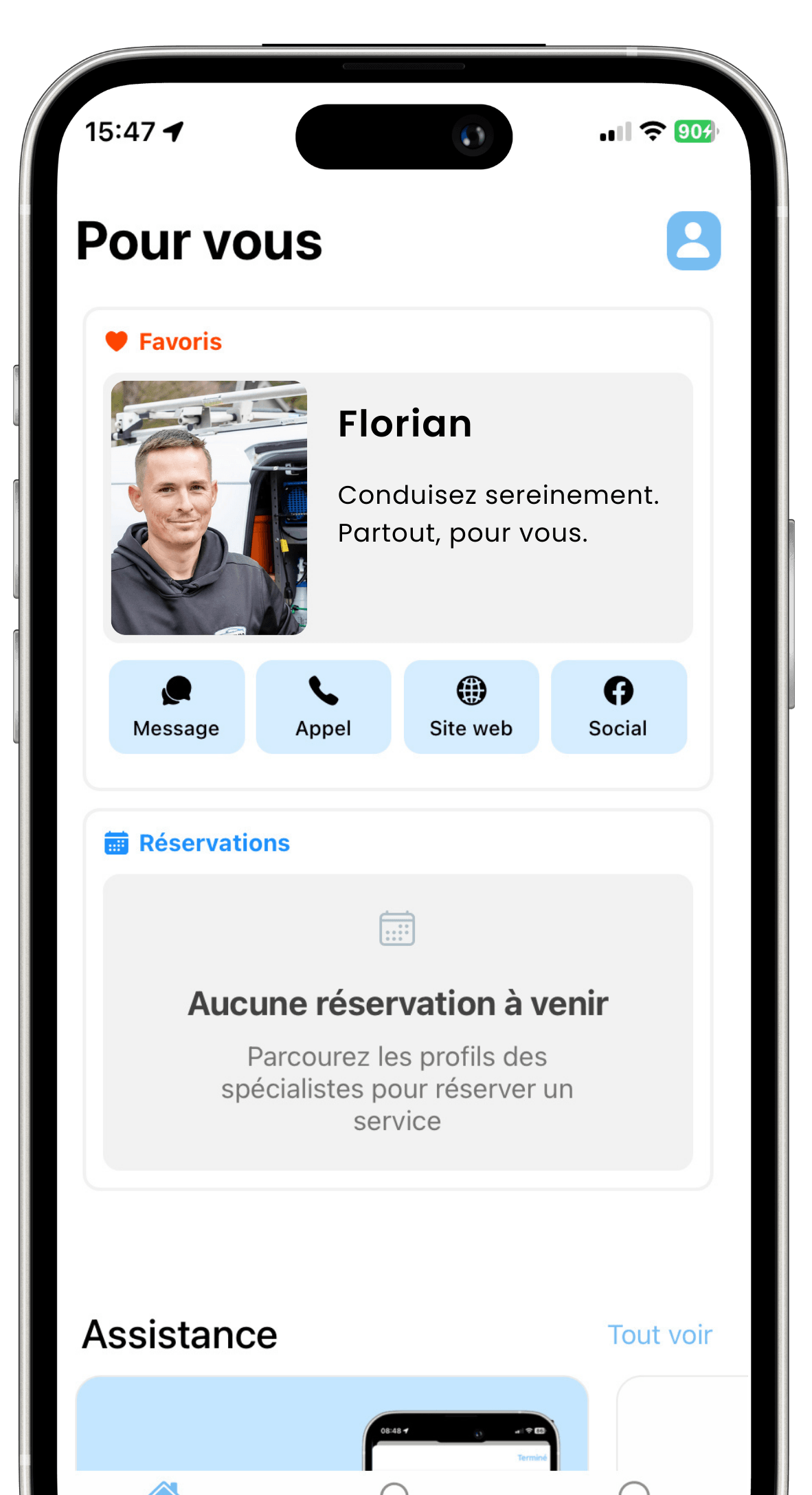 Ajout de professionnels aux favoris
